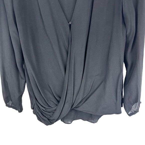 Calypso St. Barth Ruth Black Surplice Silk Blouse, Size Small - Picture 5 of 10